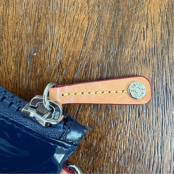 MZ WALLACE Zipper Pouch Cosmetic Makeup Bag Nylon Shiny Navy 7.5”x12” - Picture 3 of 7